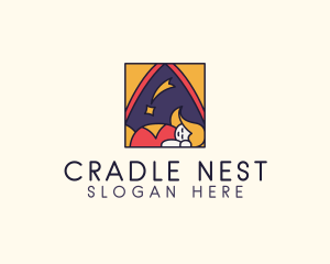 Cradle - Sleeping Mother Baby logo design