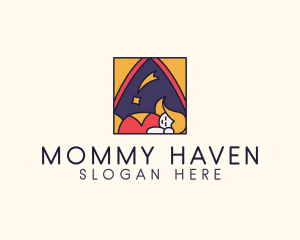 Sleeping Mother Baby  logo design