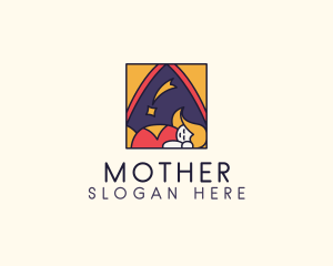 Sleeping Mother Baby  logo design