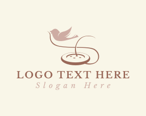 Button - Button Sewing Thread Bird logo design