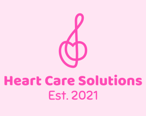 Minimalist Heart Note logo design