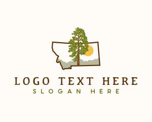 Sustainable - Montana Ponderosa Pine Tree logo design