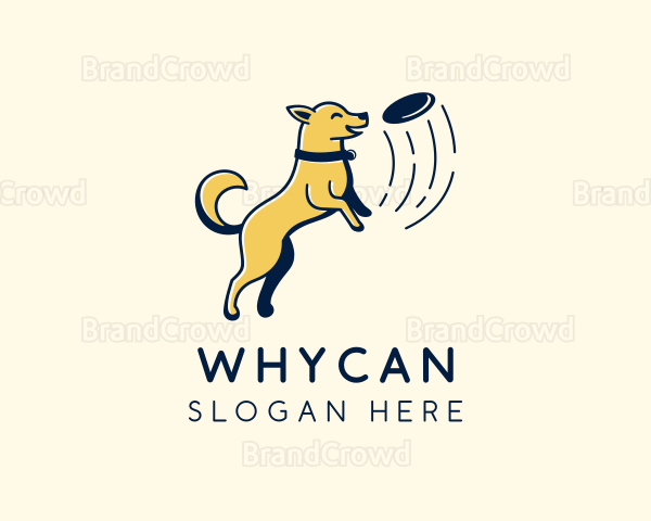 Playing Dog Frisbee Logo