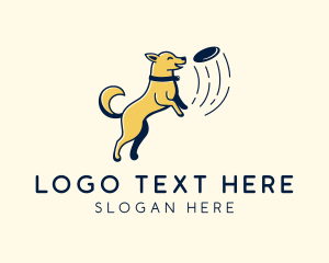 Playing Dog Frisbee Logo