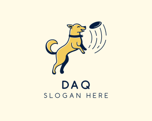 Playing Dog Frisbee Logo