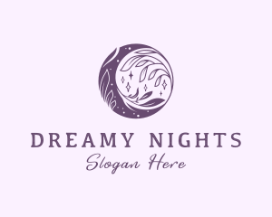 Moon Night Floral logo design