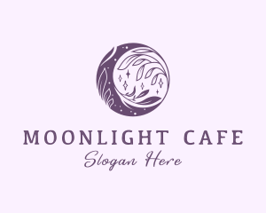 Night - Moon Night Floral logo design