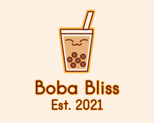 Boba - Happy Bubble Tea logo design