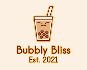 Happy Bubble Tea  logo design