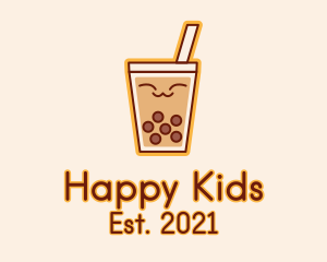 Happy Bubble Tea  logo design