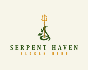 Trident Spear Snake logo design