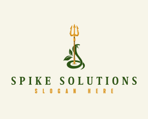 Trident Spear Snake logo design