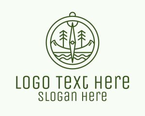 Trek - Green Compass Nature Outdoors logo design