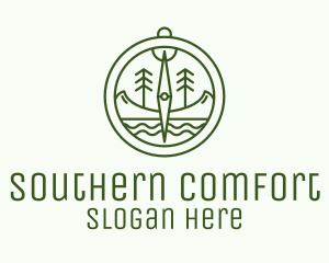 South - Green Compass Nature Outdoors logo design