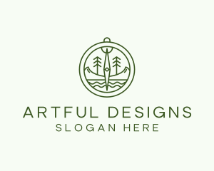 Green Compass Nature Outdoors logo design