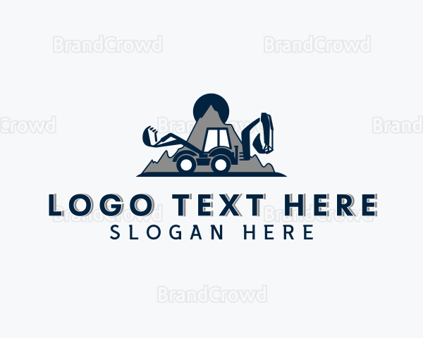 Mountain Backhoe Machinery Logo