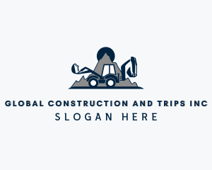 Excavation - Mountain Backhoe Machinery logo design