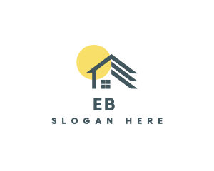 Home Improvement - House Roof Sun logo design