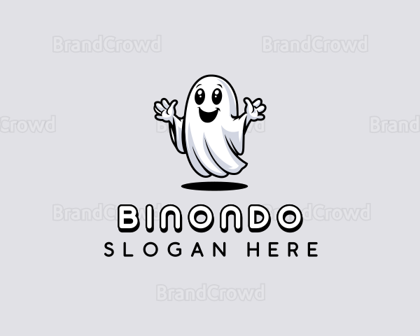Smiling Scary Ghost Logo