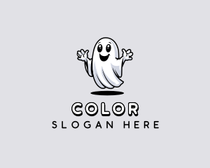 Character - Smiling Scary Ghost logo design