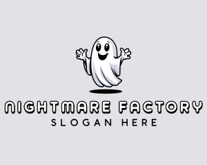 Scary - Smiling Scary Ghost logo design