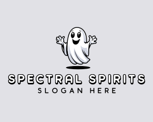 Smiling Scary Ghost logo design