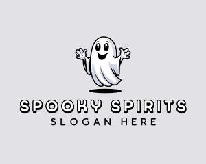 Smiling Scary Ghost logo design