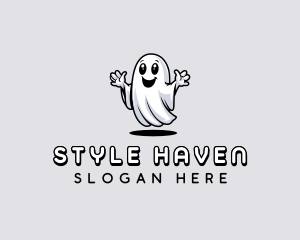 Spirit - Smiling Scary Ghost logo design