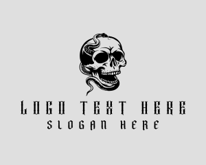 Skeleton - Venom Skull Snake logo design