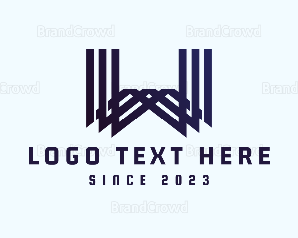 Geometric Linear Letter W Logo