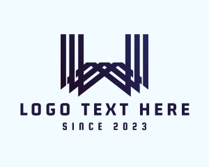 Telcom - Geometric Linear Letter W logo design