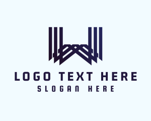 Telecommunication - Geometric Linear Letter W logo design