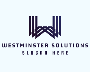 Geometric Linear Letter W logo design