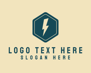 Lightning - Hexagon Electric Energy logo design