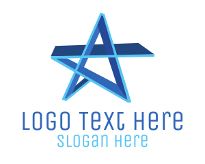 Red Star - 3D Blue Star logo design