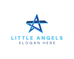 3D Blue Star logo design