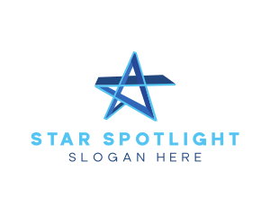 3D Blue Star logo design