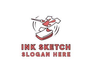 Tshirt Paint Ink logo design