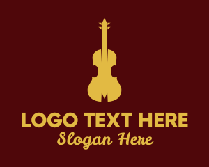 Musical Instrument - Yellow Violin Music logo design