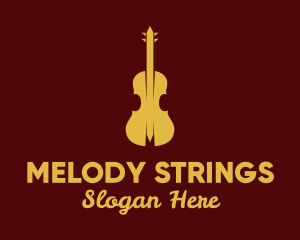 Violin - Yellow Violin Music logo design