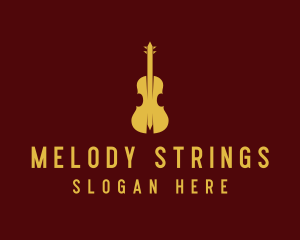 Yellow Violin Music logo design