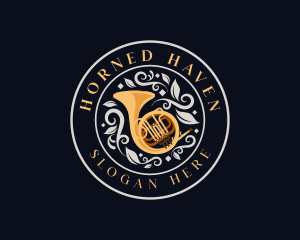 Musical French Horn logo design