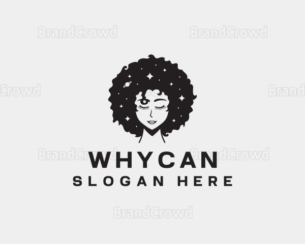 Afro Woman Outerspace Logo