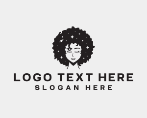 Head - Afro Woman Outerspace logo design