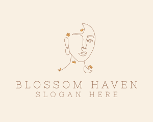 Flowers - Feminine Woman Face logo design