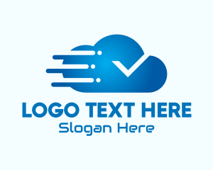 Web Hosting - Blue Gradient Cloud Tech logo design