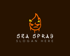 Flame Horn Graffiti logo design