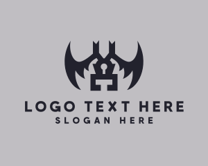 Password - Bat Wings Keyhole logo design