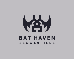 Bat - Bat Wings Keyhole logo design
