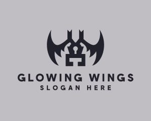 Bat Wings Keyhole logo design